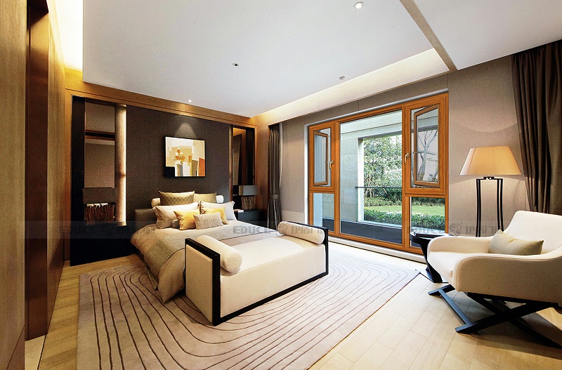 伊盾高效隔音門窗，高端又時尚，成就你的居家夢想！柏林時光平開窗-110mm 肌膚木